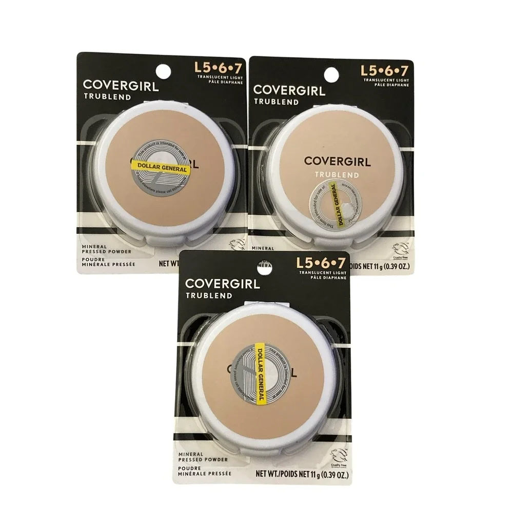 3 Covergirl TruBlend Mineral Pressed Powder Translucent Light L 5•6•7 Lot of 3